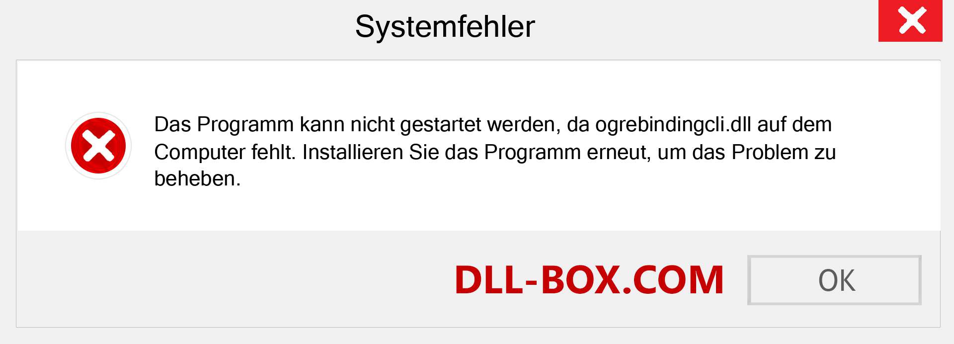 ogrebindingcli.dll-Datei fehlt?. Download für Windows 7, 8, 10 - Fix ogrebindingcli dll Missing Error unter Windows, Fotos, Bildern